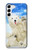 S3794 北極シロクマはシールに恋するペイント Arctic Polar Bear and Seal Paint Samsung Galaxy S23 Plus バックケース、フリップケース・カバー