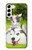 S3795 不機嫌子猫遊び心シベリアンハスキー犬ペイント Kitten Cat Playful Siberian Husky Dog Paint Samsung Galaxy S23 Plus バックケース、フリップケース・カバー