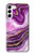 S3896 紫色の大理石の金の筋 Purple Marble Gold Streaks Samsung Galaxy S23 Plus バックケース、フリップケース・カバー