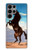 S0934 黒野生馬 Wild Black Horse Samsung Galaxy S23 Ultra バックケース、フリップケース・カバー