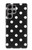 S2299 黒い水玉 Black Polka Dots Samsung Galaxy S23 Ultra バックケース、フリップケース・カバー