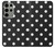 S2299 黒い水玉 Black Polka Dots Samsung Galaxy S23 Ultra バックケース、フリップケース・カバー