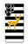 S2794 黒と白のストライプ 金の鹿 Black and White Striped Deer Gold Sparkles Samsung Galaxy S23 Ultra バックケース、フリップケース・カバー