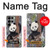 S3793 かわいい赤ちゃん雪パンダのペイント Cute Baby Panda Snow Painting Samsung Galaxy S23 Ultra バックケース、フリップケース・カバー