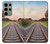 S3866 鉄道直線線路 Railway Straight Train Track Samsung Galaxy S23 Ultra バックケース、フリップケース・カバー