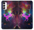 S2486 虹色ユニコーン星雲スペース Rainbow Unicorn Nebula Space Samsung Galaxy A14 5G バックケース、フリップケース・カバー