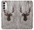 S2505 トナカイ古い木材グラフィックプリント Reindeer Head Old Wood Texture Graphic Printed Samsung Galaxy A14 5G バックケース、フリップケース・カバー