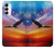 S3841 白頭ワシ カラフルな空 Bald Eagle Flying Colorful Sky Samsung Galaxy A14 5G バックケース、フリップケース・カバー