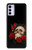 S3753 ダークゴシックゴススカルローズ Dark Gothic Goth Skull Roses Motorola Moto G42 バックケース、フリップケース・カバー