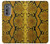 S3365 黄パイソンの皮膚 グラフィックプリント Yellow Python Skin Graphic Print Motorola Edge (2022) バックケース、フリップケース・カバー