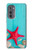 S3428 アクア 海星 貝 Aqua Wood Starfish Shell Motorola Edge (2022) バックケース、フリップケース・カバー