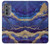 S3906 ネイビー ブルー パープル マーブル Navy Blue Purple Marble Motorola Edge (2022) バックケース、フリップケース・カバー