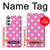 S2358 ピンクの水玉 Pink Polka Dots Samsung Galaxy A34 5G バックケース、フリップケース・カバー