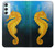 S2444 タツノオトシゴ 深い青色の海 Seahorse Underwater World Samsung Galaxy A34 5G バックケース、フリップケース・カバー