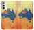 S2494 オーストラリア国旗地図ロックテクスチャ Australia Flag Map Rock Texture Samsung Galaxy A34 5G バックケース、フリップケース・カバー