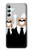 S3557 黒いスーツのクマ Bear in Black Suit Samsung Galaxy A34 5G バックケース、フリップケース・カバー