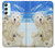 S3794 北極シロクマはシールに恋するペイント Arctic Polar Bear and Seal Paint Samsung Galaxy A34 5G バックケース、フリップケース・カバー