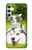 S3795 不機嫌子猫遊び心シベリアンハスキー犬ペイント Kitten Cat Playful Siberian Husky Dog Paint Samsung Galaxy A34 5G バックケース、フリップケース・カバー