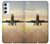 S3837 飛行機離陸日の出 Airplane Take off Sunrise Samsung Galaxy A34 5G バックケース、フリップケース・カバー