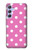 S2358 ピンクの水玉 Pink Polka Dots Samsung Galaxy A54 5G バックケース、フリップケース・カバー