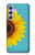 S3039 ひまわり Vintage Sunflower Blue Samsung Galaxy A54 5G バックケース、フリップケース・カバー