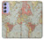 S3418 ヴィンテージの世界地図 Vintage World Map Samsung Galaxy A54 5G バックケース、フリップケース・カバー