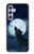 S3693 グリムホワイトウルフ満月 Grim White Wolf Full Moon Samsung Galaxy A54 5G バックケース、フリップケース・カバー