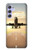 S3837 飛行機離陸日の出 Airplane Take off Sunrise Samsung Galaxy A54 5G バックケース、フリップケース・カバー