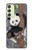 S3793 かわいい赤ちゃん雪パンダのペイント Cute Baby Panda Snow Painting Samsung Galaxy A24 4G バックケース、フリップケース・カバー