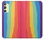 S3799 かわいい縦水彩レインボー Cute Vertical Watercolor Rainbow Samsung Galaxy A24 4G バックケース、フリップケース・カバー