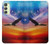S3841 白頭ワシ カラフルな空 Bald Eagle Flying Colorful Sky Samsung Galaxy A24 4G バックケース、フリップケース・カバー