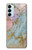 S3717 ローズゴールドブルーパステル大理石グラフィックプリント Rose Gold Blue Pastel Marble Graphic Printed Samsung Galaxy M14 バックケース、フリップケース・カバー