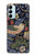 S3791 ウィリアムモリスストロベリーシーフ生地 William Morris Strawberry Thief Fabric Samsung Galaxy M14 バックケース、フリップケース・カバー