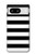 S1596 黒と白のストライプ Black and White Striped Google Pixel 8 バックケース、フリップケース・カバー