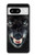 S2823 ブラックウルフ Black Wolf Blue Eyes Face Google Pixel 8 バックケース、フリップケース・カバー