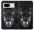 S2823 ブラックウルフ Black Wolf Blue Eyes Face Google Pixel 8 バックケース、フリップケース・カバー