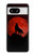 S2955 狼は赤月にハウリング Wolf Howling Red Moon Google Pixel 8 バックケース、フリップケース・カバー