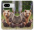 S3558 くまの家族 Bear Family Google Pixel 8 バックケース、フリップケース・カバー
