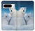 S0285 北極熊 北極 Polar Bear Family Arctic Google Pixel 8 pro バックケース、フリップケース・カバー
