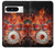 S1431 スカル ドラム ファイア ロック音楽 Skull Drum Fire Rock Google Pixel 8 pro バックケース、フリップケース・カバー