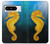 S2444 タツノオトシゴ 深い青色の海 Seahorse Underwater World Google Pixel 8 pro バックケース、フリップケース・カバー
