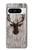 S2505 トナカイ古い木材グラフィックプリント Reindeer Head Old Wood Texture Graphic Printed Google Pixel 8 pro バックケース、フリップケース・カバー