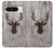 S2505 トナカイ古い木材グラフィックプリント Reindeer Head Old Wood Texture Graphic Printed Google Pixel 8 pro バックケース、フリップケース・カバー