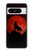S2955 狼は赤月にハウリング Wolf Howling Red Moon Google Pixel 8 pro バックケース、フリップケース・カバー