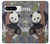 S3793 かわいい赤ちゃん雪パンダのペイント Cute Baby Panda Snow Painting Google Pixel 8 pro バックケース、フリップケース・カバー
