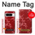 S3817 赤い花の桜のパターン Red Floral Cherry blossom Pattern Google Pixel 8 pro バックケース、フリップケース・カバー