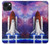 S3913 カラフルな星雲スペースシャトル Colorful Nebula Space Shuttle iPhone 14 Plus バックケース、フリップケース・カバー