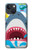 S3947 サメのヘリコプターの漫画 Shark Helicopter Cartoon iPhone 14 Plus バックケース、フリップケース・カバー