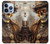 S3949 スチームパンクなスカルの喫煙 Steampunk Skull Smoking iPhone 13 Pro バックケース、フリップケース・カバー