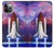 S3913 カラフルな星雲スペースシャトル Colorful Nebula Space Shuttle iPhone 12, iPhone 12 Pro バックケース、フリップケース・カバー